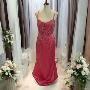 Precious Formals Pink Embellished Gown‎ * Prom * Pageant * Formal * Size 12 NWOT